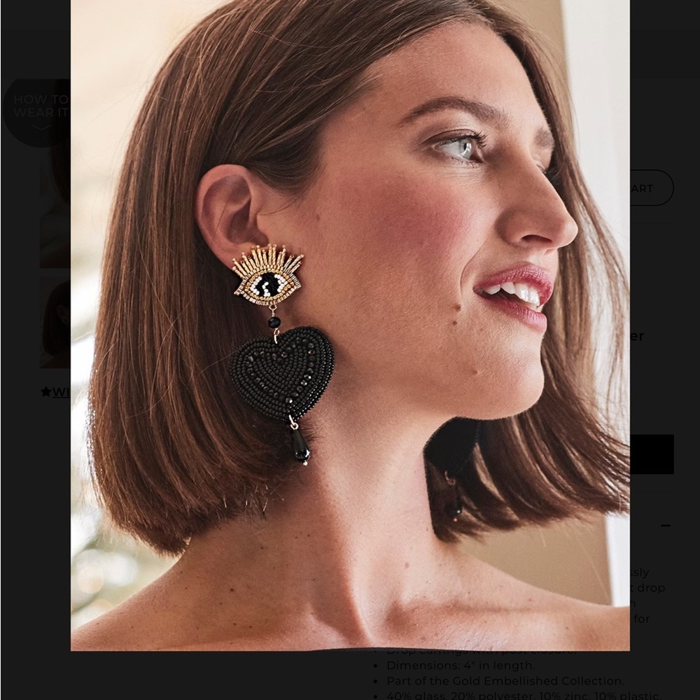 Chico’s Drop Heart Earrings